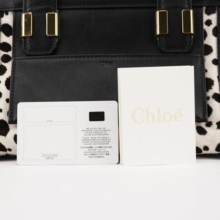 Black White Leather Calf Hair Alice Handbag