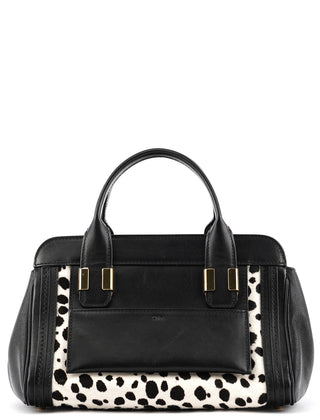 Black White Leather Calf Hair Alice Handbag