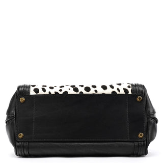 Black White Leather Calf Hair Alice Handbag