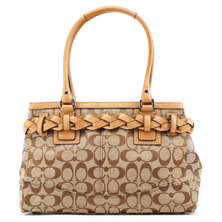 F15665 Beige Tan Signature Hamptons Tote Bag