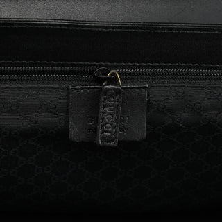 90643 Black Leather Turnlock Shoulder Bag