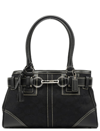 11242 Black Signature Canvas Hamptons Tote Bag