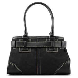 11242 Black Signature Canvas Hamptons Tote Bag