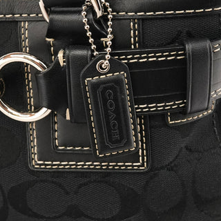 11242 Black Signature Canvas Hamptons Tote Bag