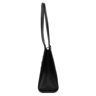 002 1073 Black Leather Jackie Tote Bag