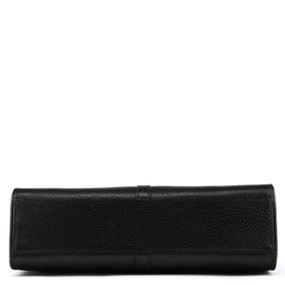002 1073 Black Leather Jackie Tote Bag