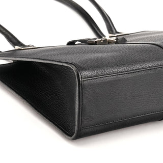 002 1073 Black Leather Jackie Tote Bag