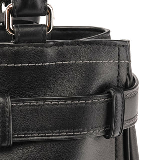 F08A70 Black Leather Hamptons Tote Bag