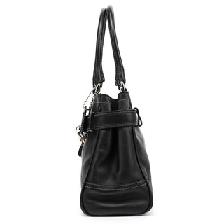 F08A70 Black Leather Hamptons Tote Bag