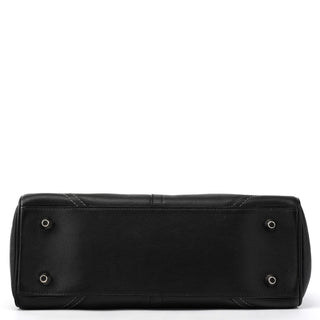 F08A70 Black Leather Hamptons Tote Bag