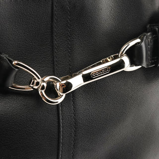 F08A70 Black Leather Hamptons Tote Bag