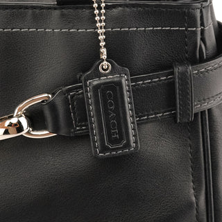 F08A70 Black Leather Hamptons Tote Bag