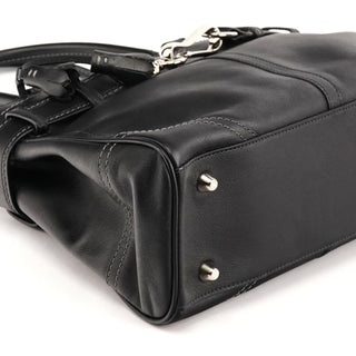 F08A70 Black Leather Hamptons Tote Bag