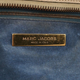 Beige Leather Multi-Pocket Tote Bag