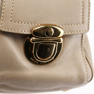 Beige Leather Multi-Pocket Tote Bag