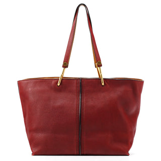 Red Leather Kelly Tote Bag