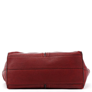 Red Leather Kelly Tote Bag
