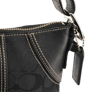 10249 Black Signature Canvas Hamptons Shoulder Bag