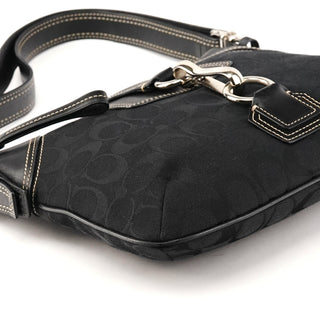 10249 Black Signature Canvas Hamptons Shoulder Bag