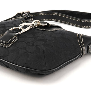 10249 Black Signature Canvas Hamptons Shoulder Bag