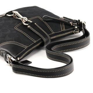 10249 Black Signature Canvas Hamptons Shoulder Bag