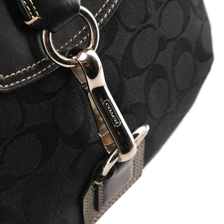 10249 Black Signature Canvas Hamptons Shoulder Bag