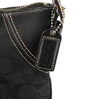 10249 Black Signature Canvas Hamptons Shoulder Bag
