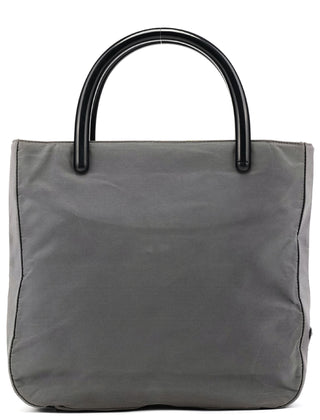 B8368 Grey Nylon Plastic Handle Tote Bag