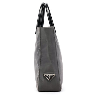 B8368 Grey Nylon Plastic Handle Tote Bag