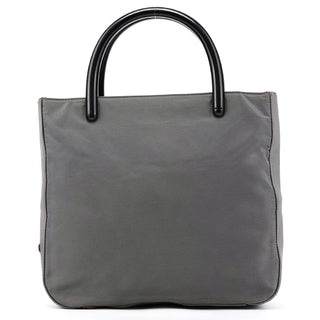 B8368 Grey Nylon Plastic Handle Tote Bag