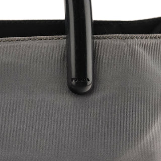 B8368 Grey Nylon Plastic Handle Tote Bag