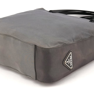 B8368 Grey Nylon Plastic Handle Tote Bag