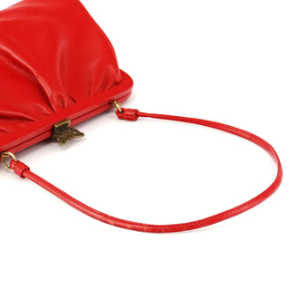 Red Leather Butterfly Shoulder Bag