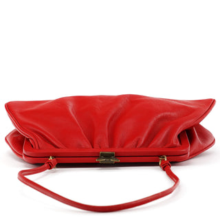 Red Leather Butterfly Shoulder Bag