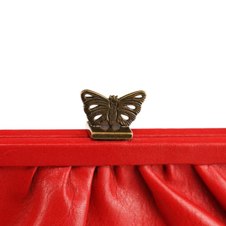 Red Leather Butterfly Shoulder Bag