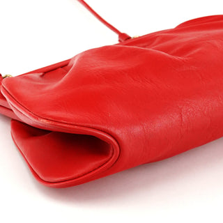 Red Leather Butterfly Shoulder Bag