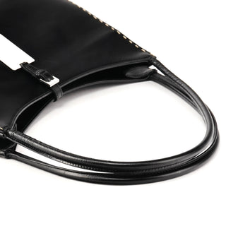 001 4278 Black Leather Hobo Shoulder Bag