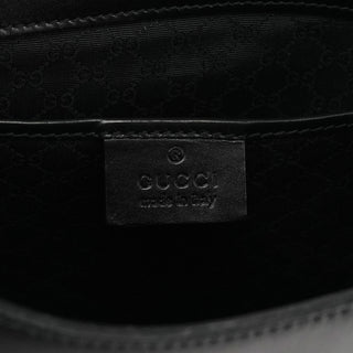 001 4278 Black Leather Hobo Shoulder Bag