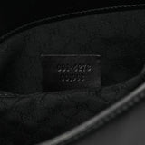 001 4278 Black Leather Hobo Shoulder Bag