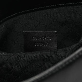 001 4278 Black Leather Hobo Shoulder Bag