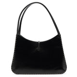 001 4278 Black Leather Hobo Shoulder Bag