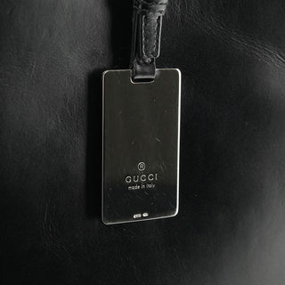 001 4278 Black Leather Hobo Shoulder Bag