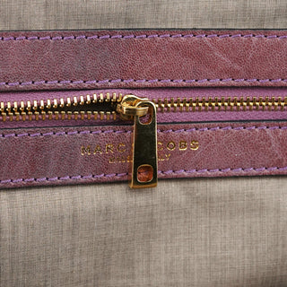 Pale Purple Quilted Leather Stam Shoulder Bag