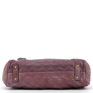 Pale Purple Quilted Leather Stam Shoulder Bag