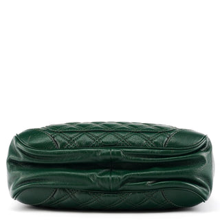 Green Quilted Leather Chain Shoulder Bag