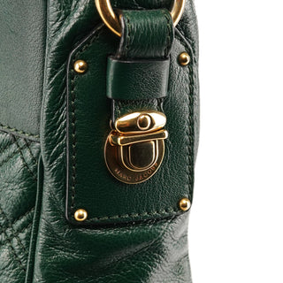 Green Quilted Leather Chain Shoulder Bag