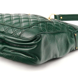 Green Quilted Leather Chain Shoulder Bag