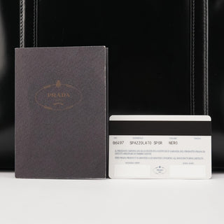 Prada authenticity card serial B6497, Spazzolato Sport Nero, with care booklet