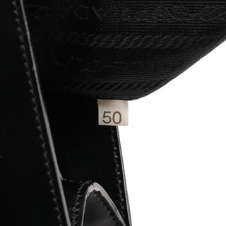 Prada Spazzolato tote interior jacquard lining detail