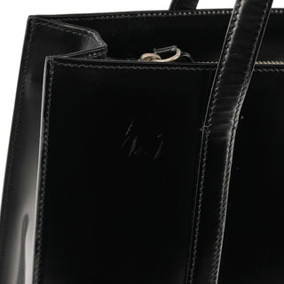 Prada black patent Spazzolato tote bag, back view